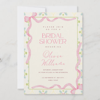 Vintage Ribbon Bridal Shower Invitation