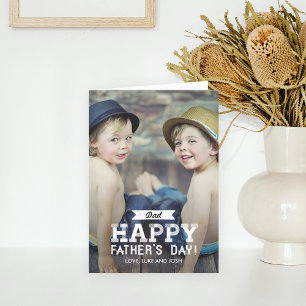 Vintage Ribbon Fathers Day Photo Card