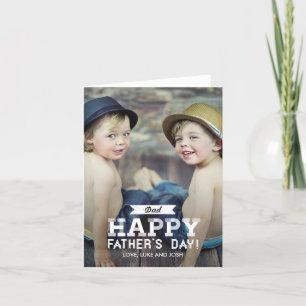 Vintage Ribbon Fathers Day Photo Card