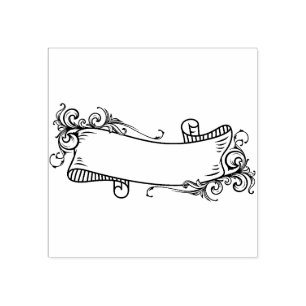 Vintage Ribbon Scrapbooking Rubber Stamp