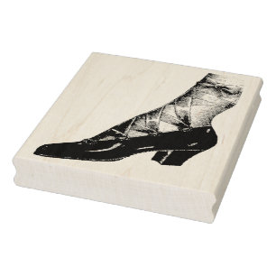 Vintage Ribbon Shoe Rubber Art Stamp