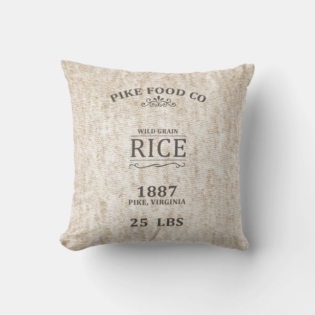 Vintage Rice Sack Cushion (Front)