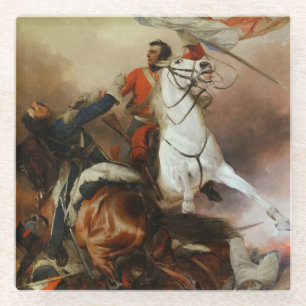 Vintage Richard Ansdell The Fight For The Standard Glass Coaster