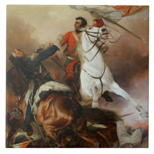 Vintage Richard Ansdell The Fight For The Standard Tile