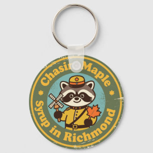 Vintage Richmond Maple Syrup Racoon Key Ring