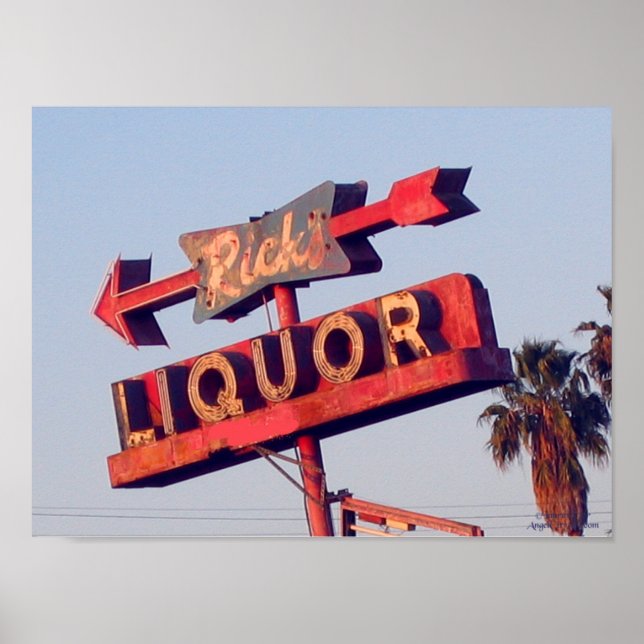 Vintage Ricks Liquor Sign Print (Front)