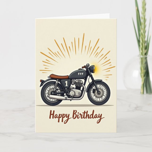 Vintage Ride Birthday Card (Front)