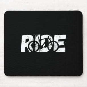 Vintage Ride Cycling Biker Mountain Bicycle Rider Mouse Mat