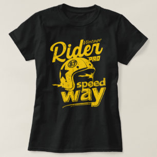 Vintage Rider racer motorcycle helmet T-Shirt
