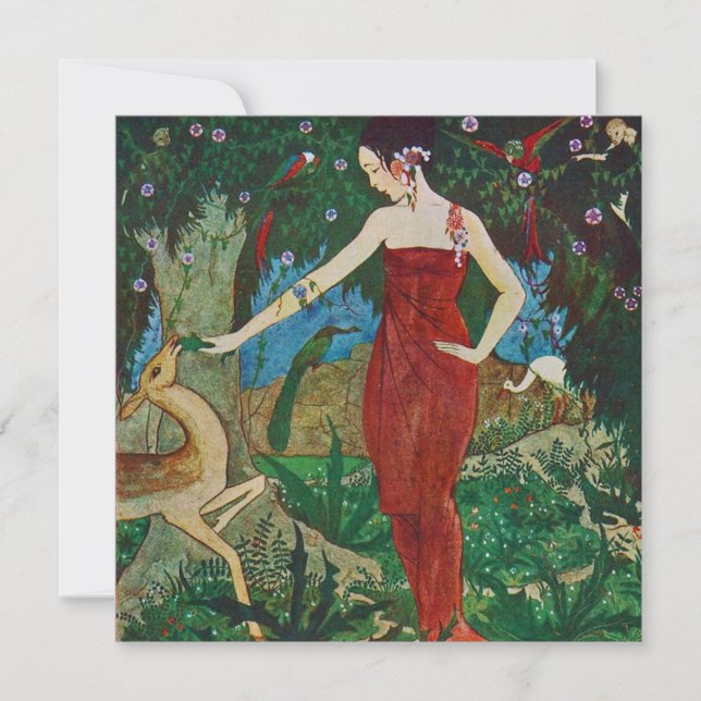 Vintage Rie Cramer Illustration Thank You Card (Front)