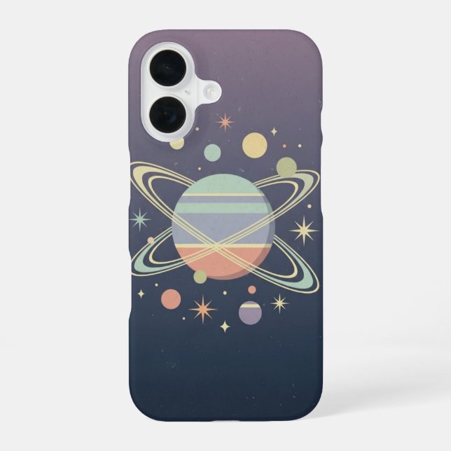 Vintage Ringed Planet iPhone 16 Case (Back)