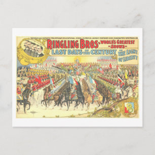 Vintage Ringling Brothers Circus Ad Lithograph Postcard