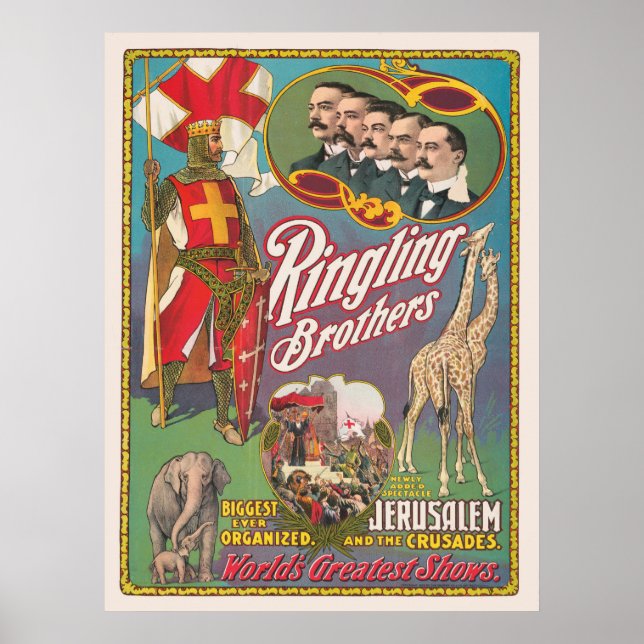Vintage Ringling Brothers Circus Poster (Front)