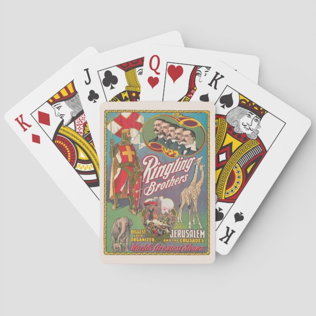 Vintage Ringling Brothers Circus Poster Playing Cards (Back)