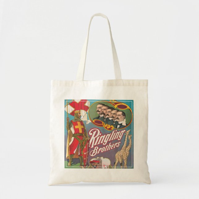 Vintage Ringling Brothers Circus Poster Tote Bag (Front)