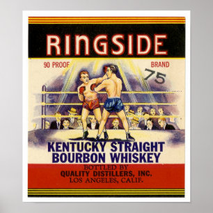 Vintage Ringside Kentucky Straight Bourbon Whiskey Poster