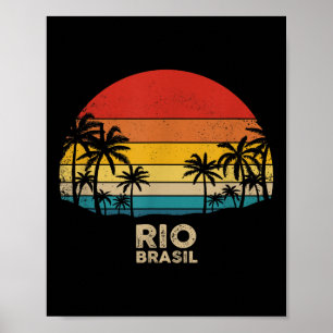 Vintage Rio De Janeiro - Brazil Beach Souvenir  Poster
