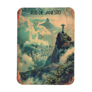 Vintage Rio de Janeiro Travel Jesus Statue Magnet