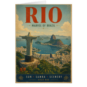Vintage Rio de Janeiro Travel Poster with Iconic S