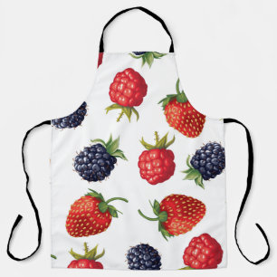 Vintage ripe berries pattern apron