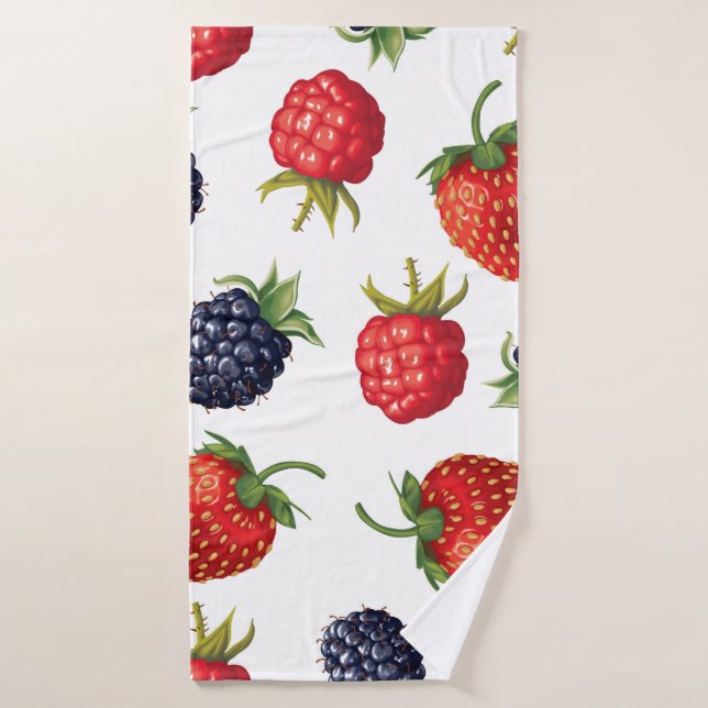 Vintage ripe berries pattern bath towel (Bath Towel)