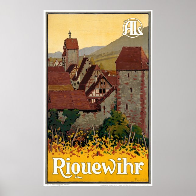 Vintage Riquewihr France Travel Poster (Front)