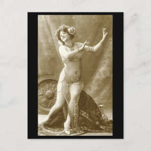 Vintage risque Dancing  girl photo Postcard