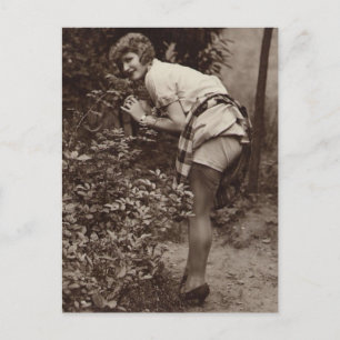 Vintage risque girl photo postcard