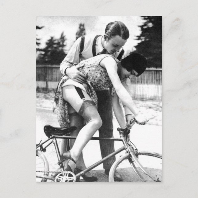 Vintage risque girl photo postcard (Front)