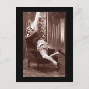Vintage risque girl photo postcard