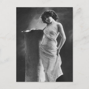 Vintage risque Victorian girl photo Postcard