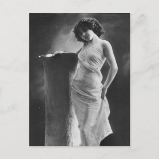 Vintage risque Victorian girl photo Postcard