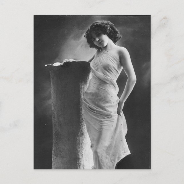 Vintage risque Victorian girl photo Postcard (Front)