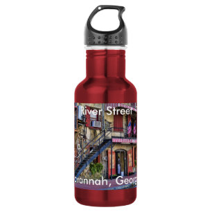 Vintage River Street, Savannah, Georgia Photo 532 Ml Water Bottle