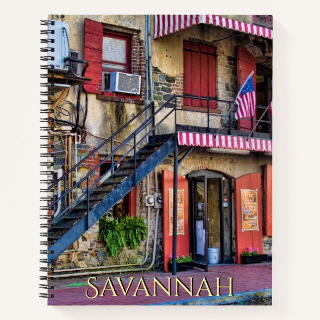 Vintage River Street, Savannah Georgia Photography Notebook (Front)