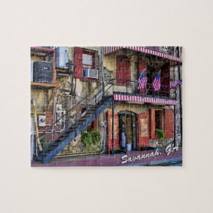 Vintage River Street Savannah Georgia Travel Photo Jigsaw Puzzle
