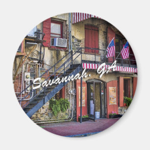 Vintage River Street Savannah Georgia Travel Photo Magnet