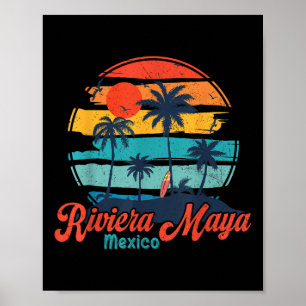 Vintage Riviera Maya Mexico Beach Vibes Vacation S Poster