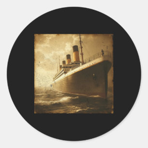 Vintage Rms Titanic Cruise Ship Setting Sail Men W Classic Round Sticker