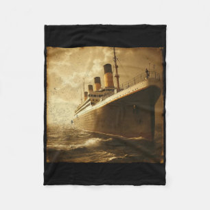 Vintage Rms Titanic Cruise Ship Setting Sail Men W Fleece Blanket