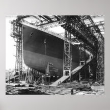 Vintage RMS Titanic in shipyard poster 16" x 20"