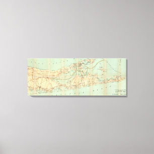 Vintage Road Map of Long Island (1905) Canvas Print