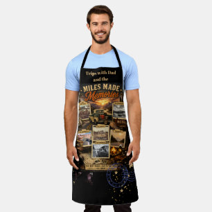 Vintage Road Trip Adventure Memory Photos for Dad Apron