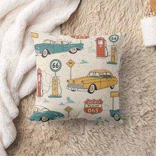 Vintage Road Trip Pattern (1) Cushion