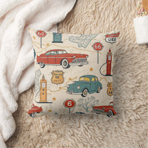 Vintage Road Trip Pattern (2) Cushion