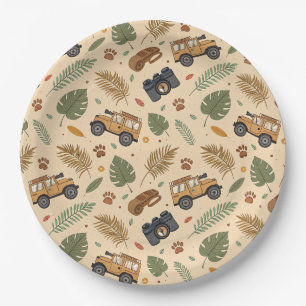 Vintage Road Trip Pattern (3) Paper Plate