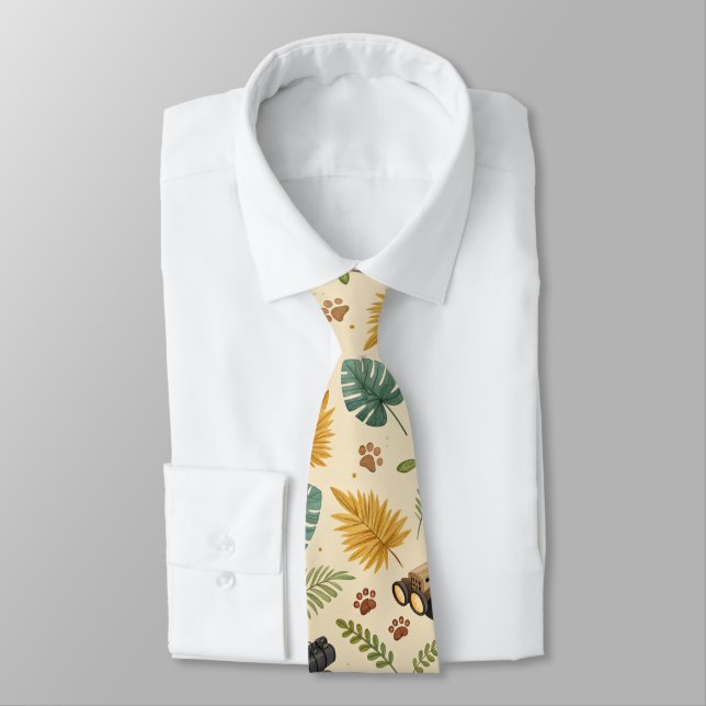 Vintage Road Trip Pattern (4) Tie (Tied)