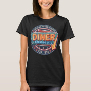 Vintage Roadside Diner American Highway Women's T- T-Shirt