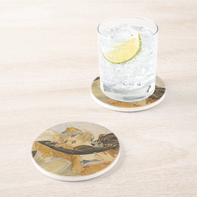 Vintage Roaring 20s Gatsby Lady Coaster (Side)