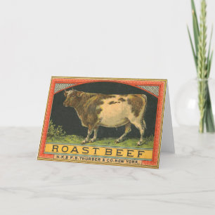 Vintage Roast Beef Advertisement Card